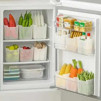 מקרר מזון טרי תיבת אחסון המקרר בצד הדלת פירות ירקות תבלינים מזון מקרה מיכל מטבח ארגונית אחסון Boxs