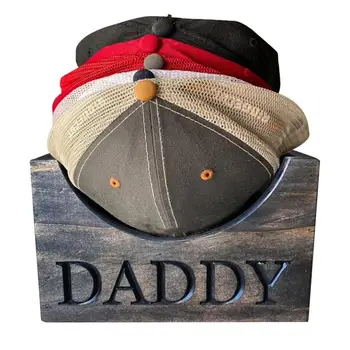 כובע תיבת אחסון כובעי בייסבול עץ מסוגנן Rack תצוגת הכובע במקרה אבא של אבא היום עץ מתנת מלאכה עבור הסלון