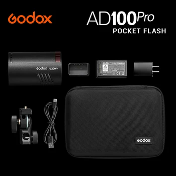 Godox AD100Pro כיס הבזק אור פוג ' י nikon Canon Sony 2.4 G Wireless פלאש חיצוני 100Ws TTL 2600mAh נייד חיצוני
