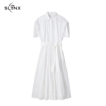 SLTNX אופנה שמלות לנשים 2023 הקיץ הנשי רקמה שמלות רשמי אופנתי ואלגנטי קו תחרה בנות שמלה חדשה